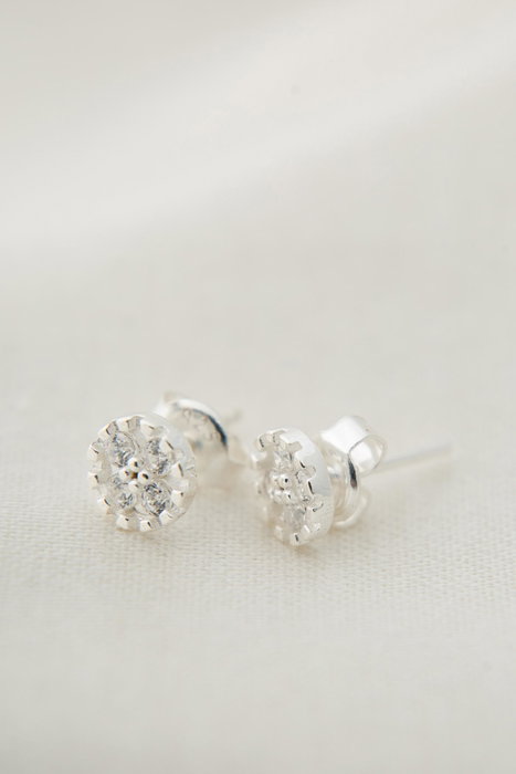 Heliophilia Silver Pendientes de Plata de Ley 925 con Circón Multicolor